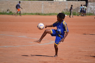 Young people at Laureus Sport for Good programme Futebol Da Forca, Mozambique